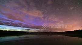 Stunning footage of Northern Lights and Milky Way in Alaska