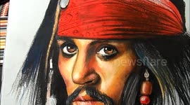 Drawing Johnny Depp Captain Jack Sparrow, by Vamos