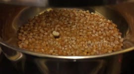 Popping popcorn in slow motion