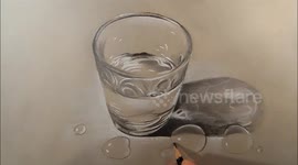 How to Draw Glass of Water, Time Lapse by Vamos
