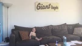 Toddler gets incredibly excited when Star Wars opening theme starts