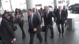Tony Blair lands at LAX