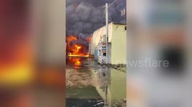 Massive fire breaks out at warehouse in northern India, no casualties