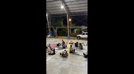 Dancers plank in circle formation and rotates for intense training