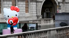 Hello Kitty from Waterloo Bridge, Somerset House, London, United Kingdom
