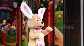 Looking at a Rabbit dancing outside of Hamleys, London, United Kingdom