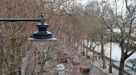 Traffic driving along the Victoria Embankment, London, United Kingdom