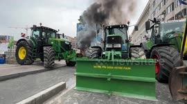 Farmers protest in Brussels, Belgium for the third time this year