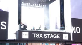 Shakira performs on balcony of TSX Broadway on Times Square in New York