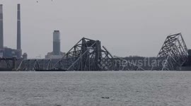 Baltimore bridge collapse: Footage shows deadly aftermath