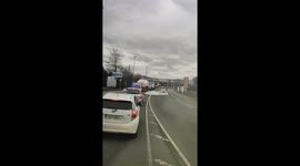 Truck Leaks Liquid Nitrogen