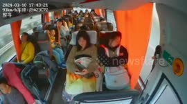 Mobile Power Supply Bursts Into Flames on Bus in Hangzhou, China