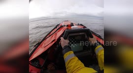 RNLI rescues stranded walkers and dogs in Merseyside, England
