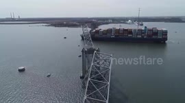 Aerials show aftermath of Baltimore bridge collapse