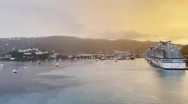 Rainy Sunrise Cruise Arrival in Charlotte Amalie, St. Thomas, USVI