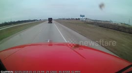 Distracted Driver Slams Highway Barrier