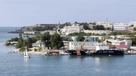 Cruise Ship Departing from the Port in Old San Juan, Puerto Rico