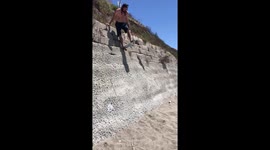 Massive fail! Skateboarder has downhill tumble