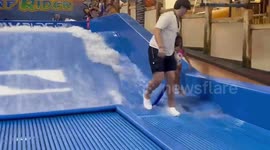 Smoky Mountain slip and slide: child takes unexpected waterslide ride