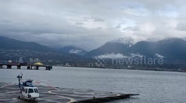 Shipping Containers at Vancouver Port and Waterfront in BC, Canada