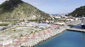View from Cruise Ship's Upper Deck at Port of St. Maarten in Philipsburg