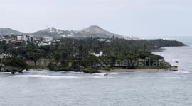 Sailing out of Puerto Plata on a Large Cruise Ship in the Dominican Republic