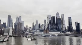 Sailing by W 42nd St on a Ship Departing from the Manhattan Cruise Terminal