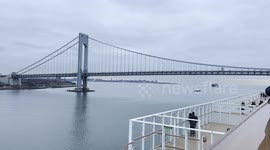 Approaching the Verrazzano-Narrows Bridge on a Cruise Ship leaving New York Harbor