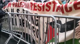 Pro-Palestine Protesters Gather at biden Fundraiser in Radio City Music Hall