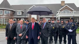 Donald Trump Speaks at Wake for Fallen NYPD Officer Jonathan Diller