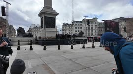 A passionate speech against hate by Charlotte de Klee at The Passion Of Jesus play held in Trafalgar Square