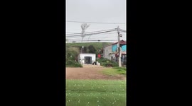 Hailstones hit Mu Cang Chai District in the northern mountainous province of Yen Bai