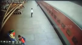 Hero station guard saves passenger being dragged by moving train