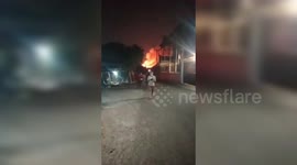 Artillery Warehouse in West Java, Indonesia, Caught on Fire, Residents Startled by Repeated Explosions