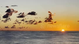 Sunrise while at Sea on a Large Cruise Ship near the Bahamas