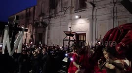 Religious statue depicting Jesus during the Good Friday procession in Sessa Aurunca.