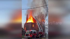 Inferno Devours Historic Church in Cleveland, USA