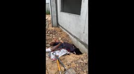 Neighbours save puppies stuck under house construction