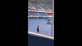 Athlete hilariously fails a high jump