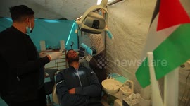 Doctor Establishes a Dental Clinic Inside a Tent in Nuseirat Camp, Gaza