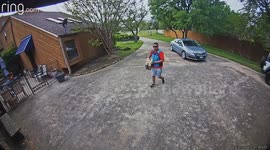 Amazon Driver Runs Over Package He Just Delivered
