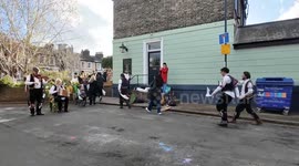 The public joins in with The Blackheath Morris Men as they perform their traditional English dances