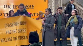 Labour MP Zarah Sultama joins Pro-Palestine protest outside British Foreign Office