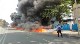 Road on fire , thick clouds of smog as massive blaze engulfs Navi Mumbai chemical factory