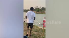 Heroic passerby rescues drowning father trying to save child from river