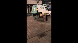 Specsavers van in need of Specsaving after mysteriously getting stuck on bollards