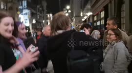 British TV Actor and funnyman Bradley Walsh departs the London Palladium with his friend Eastenders actor Shane Richie