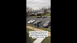 Principal Hand-Delivers Awards to Students' Houses