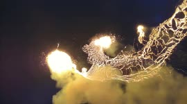 Drone captures spectacular volcano eruption in Iceland