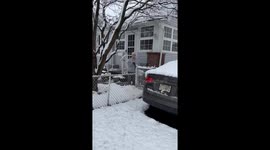 90 y/o woman comedically flips off son-in-law after he shows concern over her shoveling snow